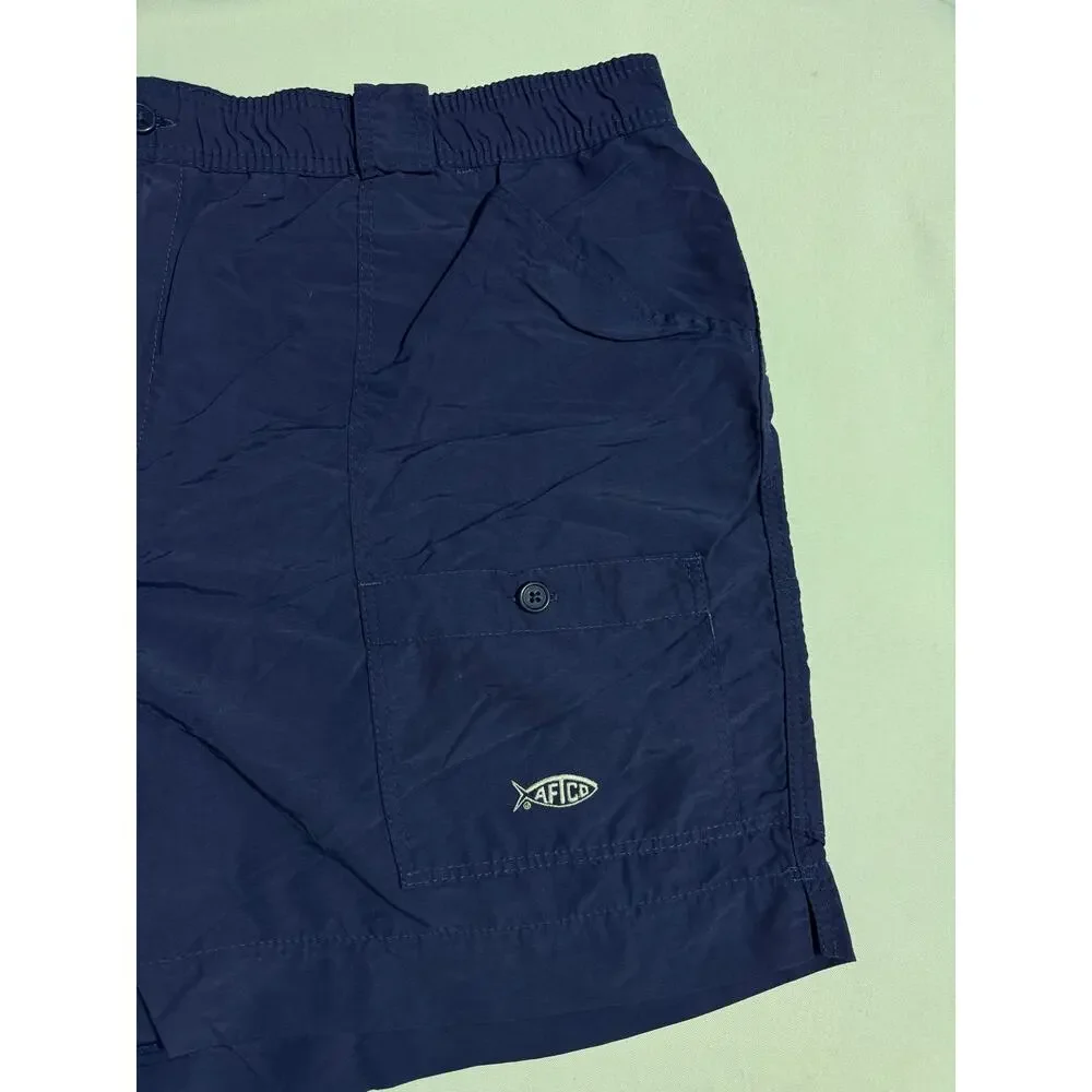 Vintage Aftco Blue Fishing Cargo Shorts - Men's Size 42